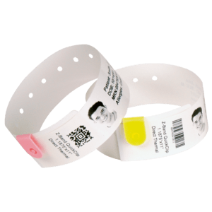 Zebra Z-Band Direct, Z-Band Direct, Selbstklebeverschluss, 25 x 279mm für Erwachsene, 200/Rolle, Kern: 25,4mm, Farbe: weiß, 200/Rolle, 6/Box