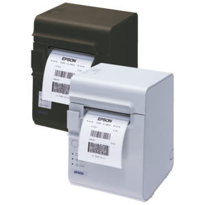 Epson TM-L90/TM-L90LF, 8 Punkte/mm (203dpi), linerless, USB, RS232, schwarz