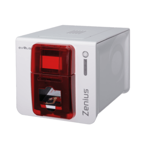 Evolis Zenius Expert, einseitig, 12 Punkte/mm (300dpi), USB, Ethernet, Contactless, rot